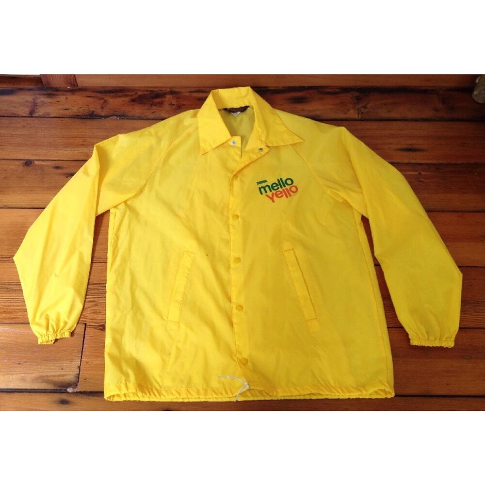 Vintage Pla-Jac Dunbrooke Mello Yello Soda USA Made Windbreaker Parka L 50"